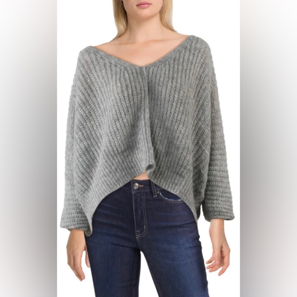 Free People, Moonbeam V-Neck Sweater, Gray,  Size S - Picture 5 of 8